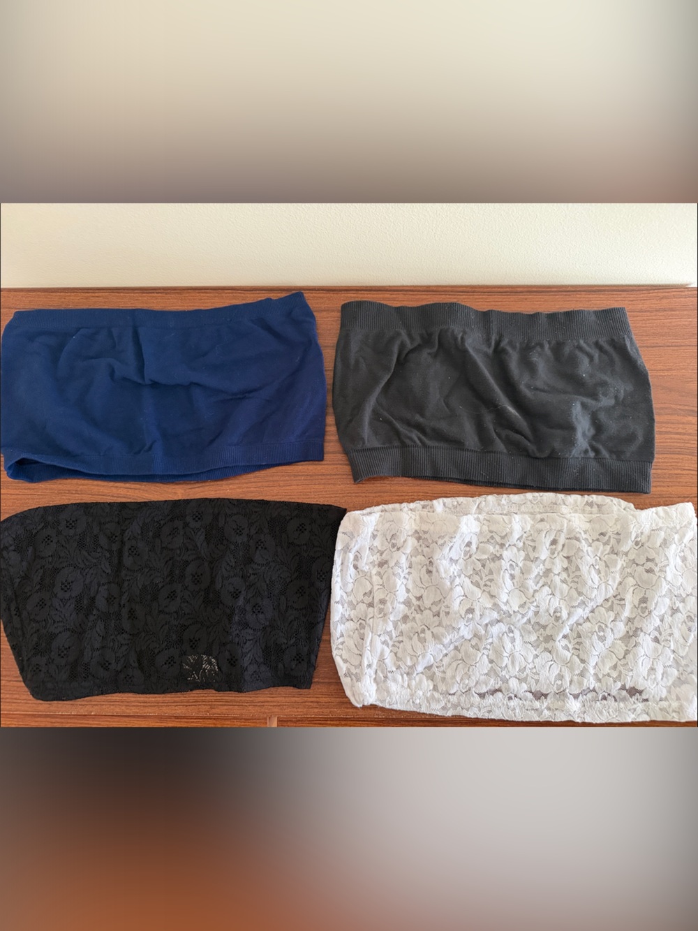 Pack of 4 Mini Tube Tops - Blue, Black, White, Gray